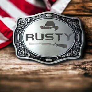 Personalized Western Belt Buckle - Name Belt Buckle - Free Personalization